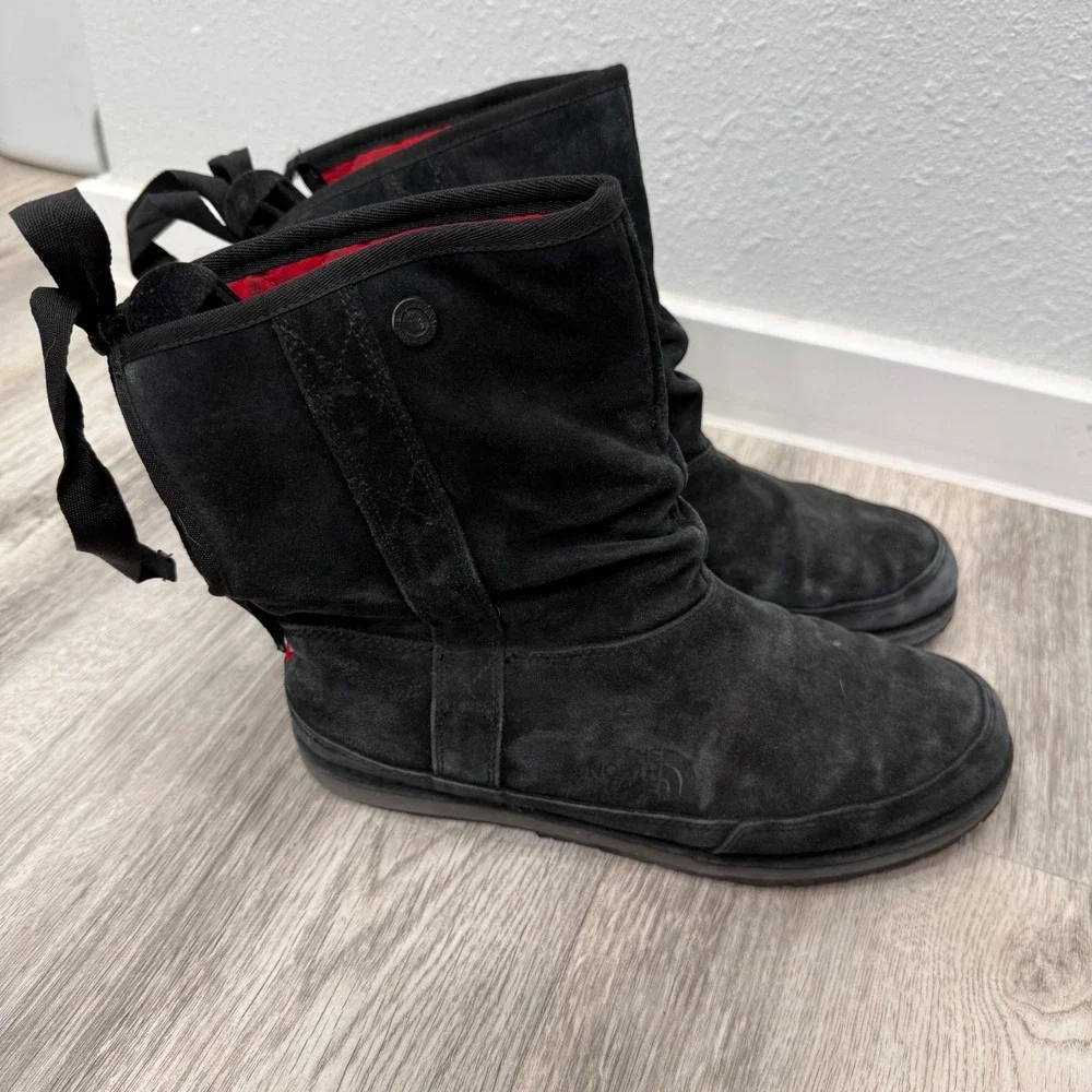 The North Face Heatseeker 200g Insulated Suede Boots Black Red Women‎ 9.5 TB5L